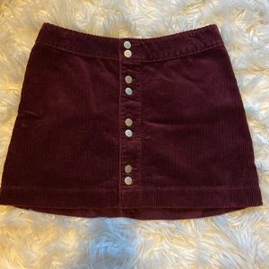 Abercrombie Maroon Corduroy Skirt